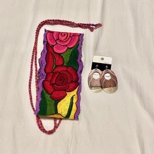 Mexican Sash Belt With Earings